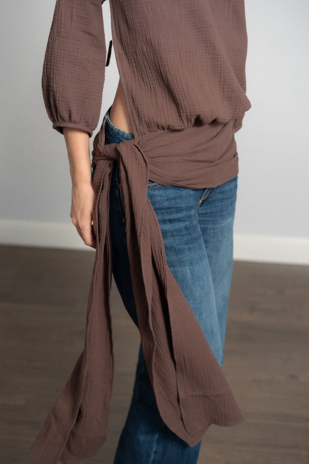 Open Back Tie Blouse - Image 3